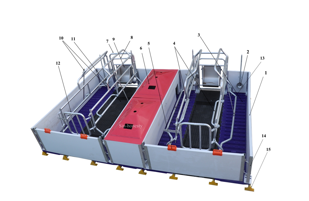 The install information of SHF007 farrowing crate