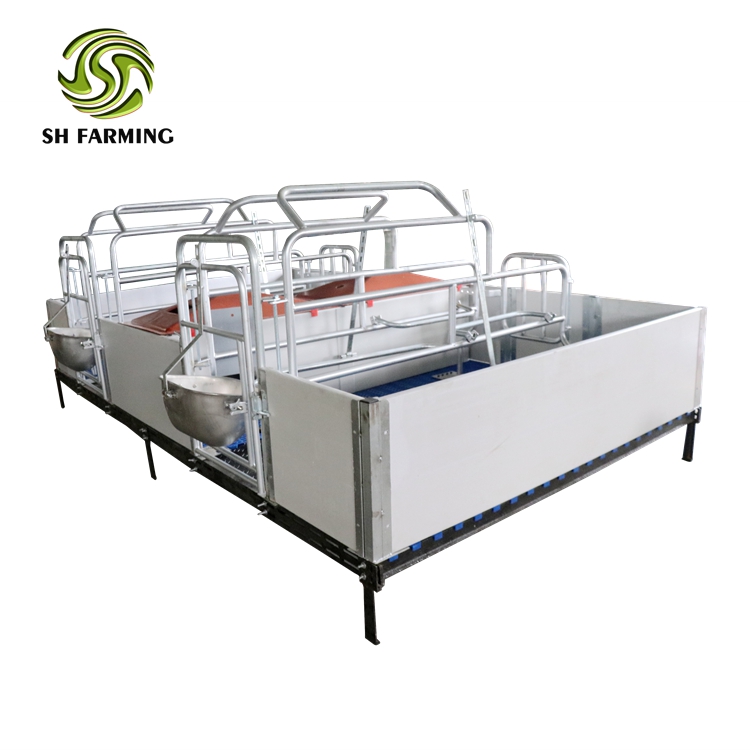 PVC pig farrowing crate with cast iron slatted