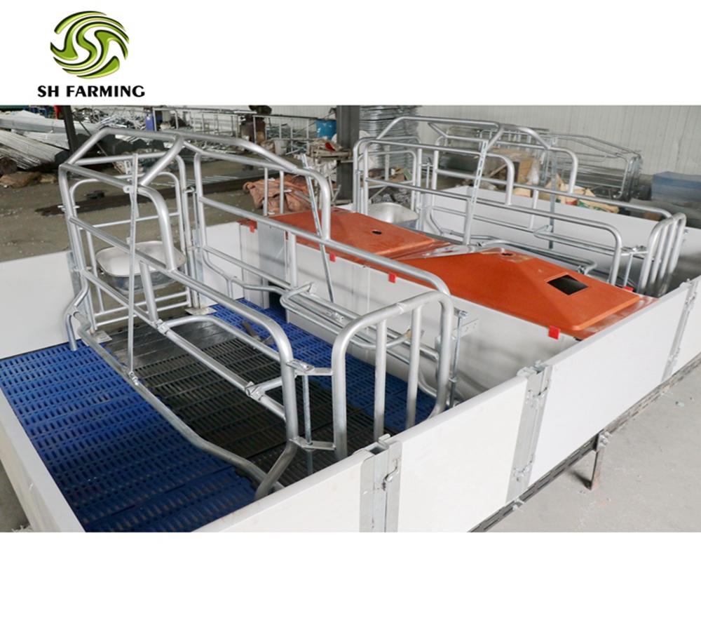 PVC pig farrowing crate with cast iron slatted